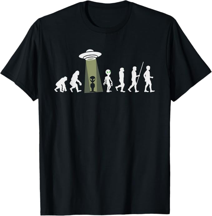 じんるいのしんか 人類の進化 Alien Human Evolution Tシャツ ユーモア おしゃれ インナー おしゃれ シンプル Tシャツ プレゼント ギフト 面白い ユーモア ネタ おしゃれ スポーツ 柔らかい 丸首 通気性 Tシャツ