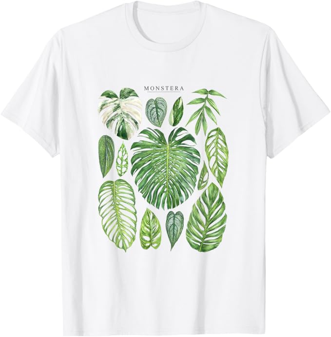 Rakuten - 【楽天スーパーSALE】モンステラの葉 フィロデンドロン好き 植物中毒 Tシャツ 柔らかい 丸首 通気性 笑える 変な 男女兼用 プレゼント Tシャツ かわいい おもしろ 面白い 簡単 シンプル