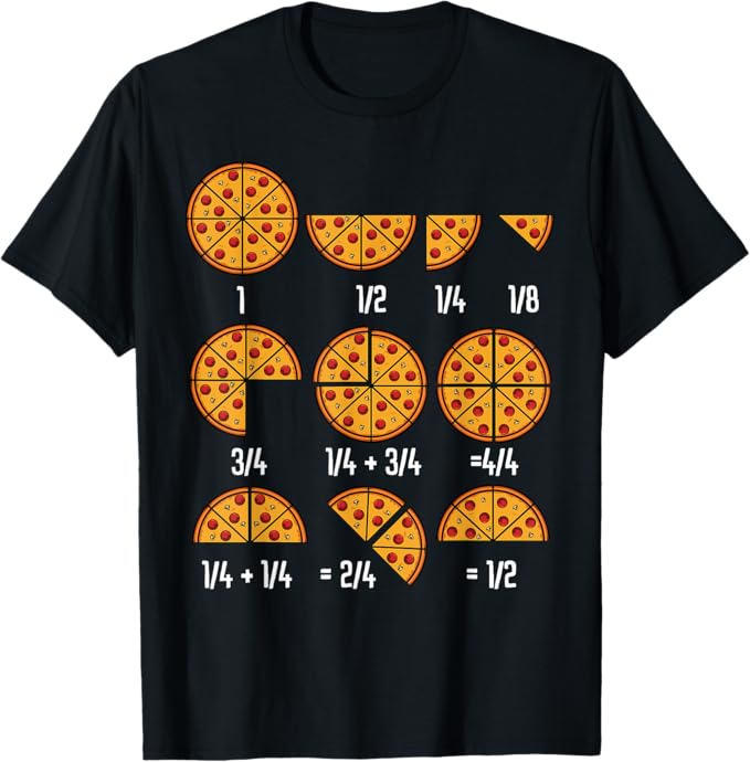 ピザ 数学 分数 イタリア料理 食べ物 皮肉なユーモア Tシャツ