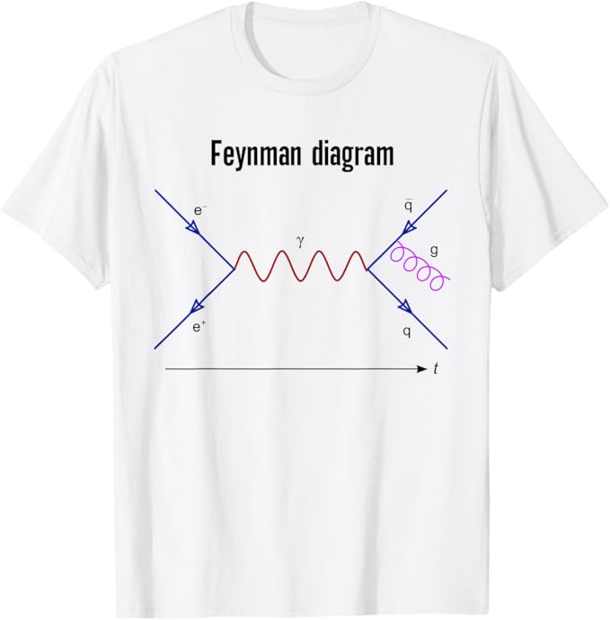 ファインマン図 物理学 量子野外物理学 Tシャツ