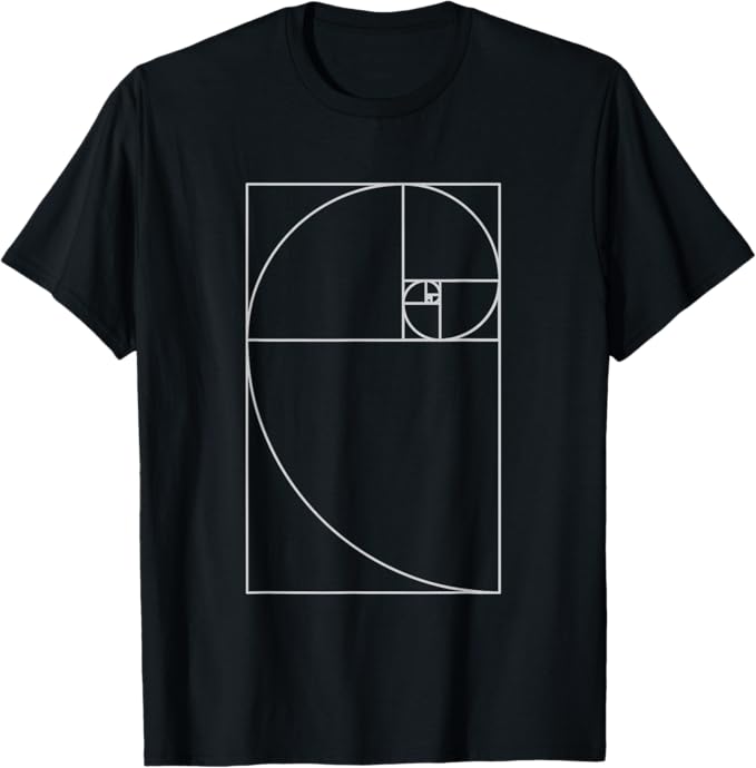 Golden Cut 1.618 フィボナッチスパイラル Tシャツ