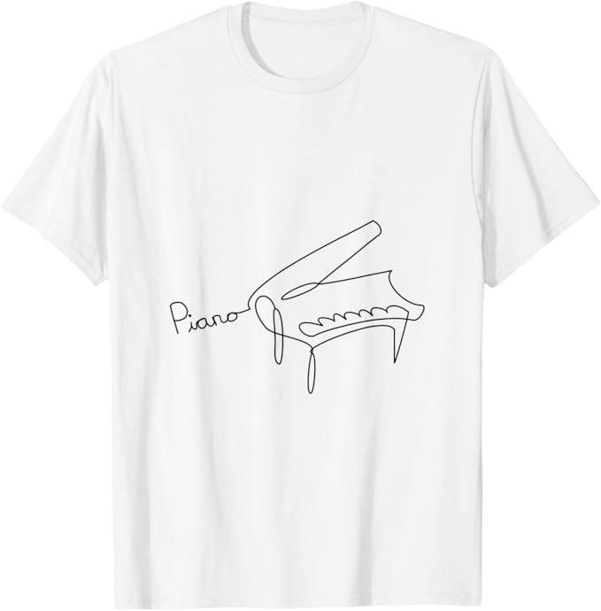 Rakuten - ピアニスト デザイン ワンライン グランドピアノ Tシャツ
