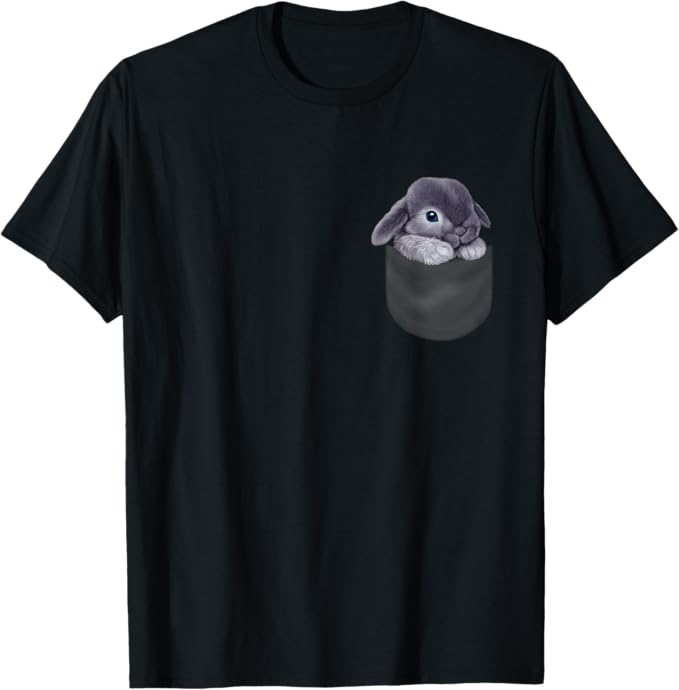Rakuten - グレー 兎 うさぎ ポケット Tシャツ