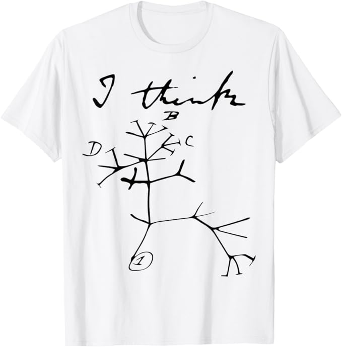 I Think Tree Life ダーウィン進化 生物学 科学教師 Tシャツ