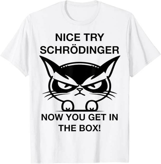 乐天商城 - おもしろくていい シュレディンガーを今すぐ試してみてください アングリーキャット Tシャツ