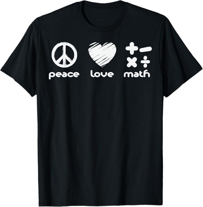 Rakuten - Peace Love 数学教師 オタク Tシャツ