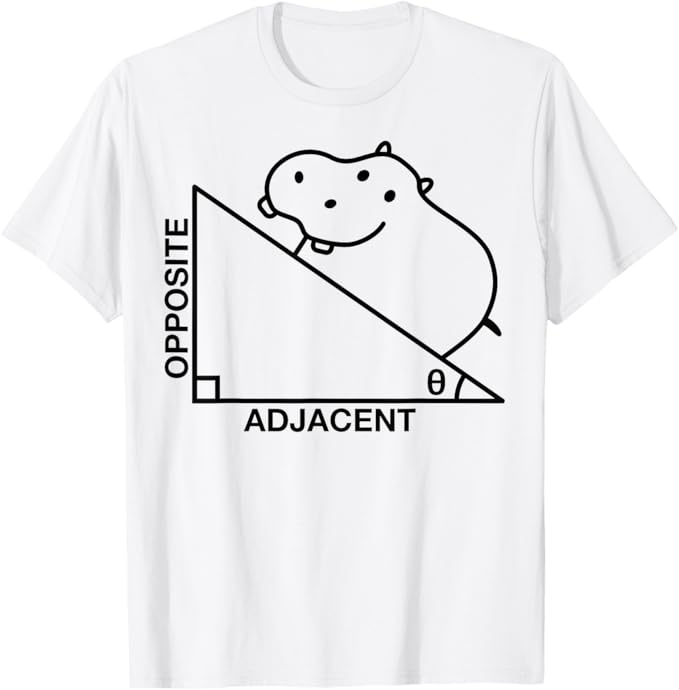 Rakuten - 面白い オタク カバ ヒポテヌース 算数教師 Tシャツ