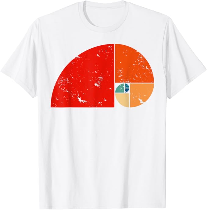 乐天商城 - レトロ フィボナッチ ゴールデンスパイラル 幾何学 数学教師 Tシャツ