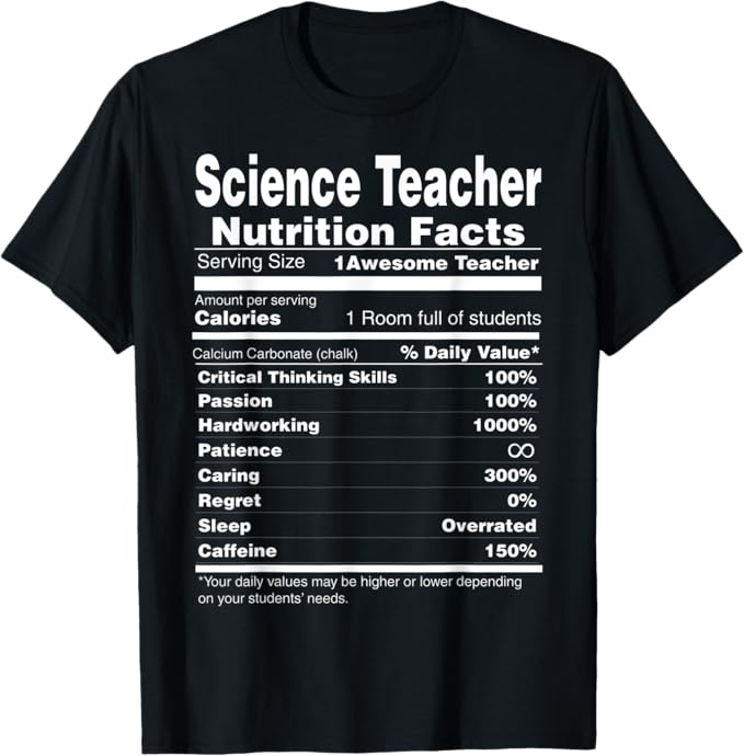 乐天商城 - Science Teacher 栄養事実 新学期 Tシャツ
