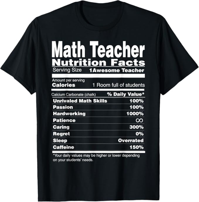 乐天商城 - Math Teacher 栄養事実 新学期 Tシャツ