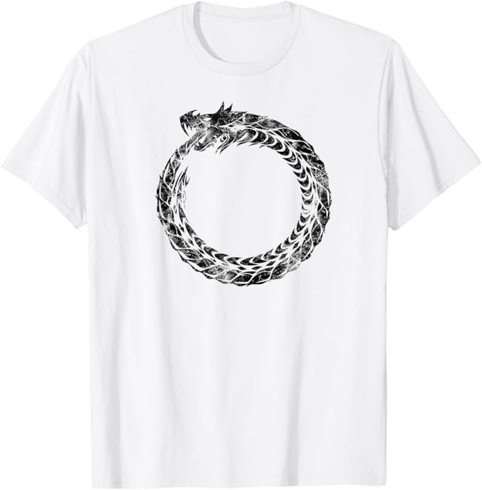 Rakuten - ゴシック 中世 ウロボロス ヘビそれ自体を食べる ノベルティ ギフト Tシャツ