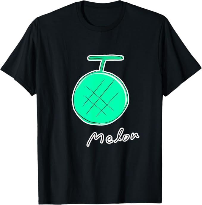 メロン - Melon 果物 シンプル ゆるい かわいい 落書き イラスト Tシャツ