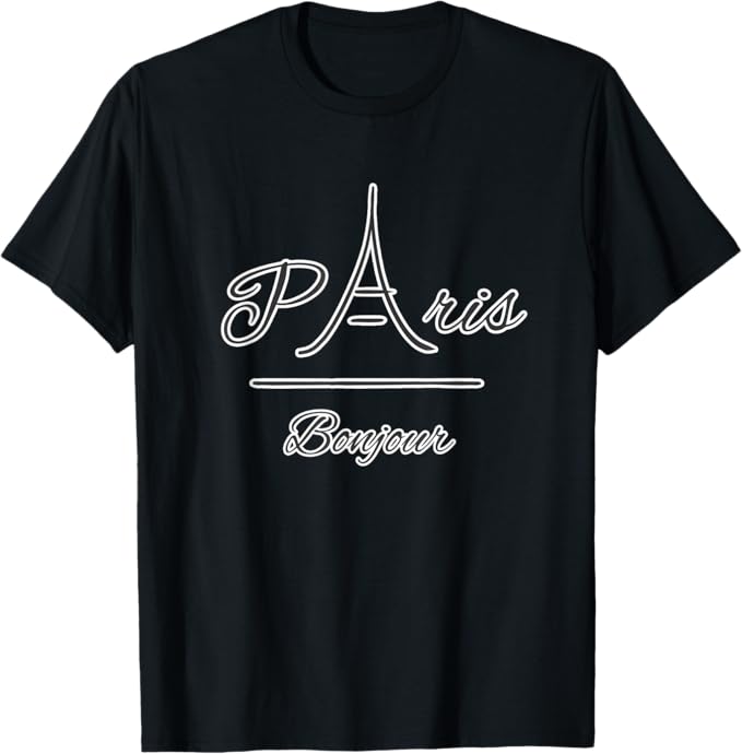 Paris パリ?フランス【エッフェル塔】Bonjour ボンジュール【世界の都市】旅行観光 お土産 かわいい おしゃれ Tシャツ
