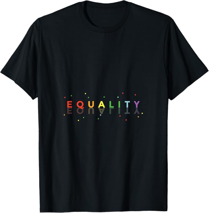 乐天商城 - 平等デザイン カラフルなミニマリスト平等宣言アート Tシャツ