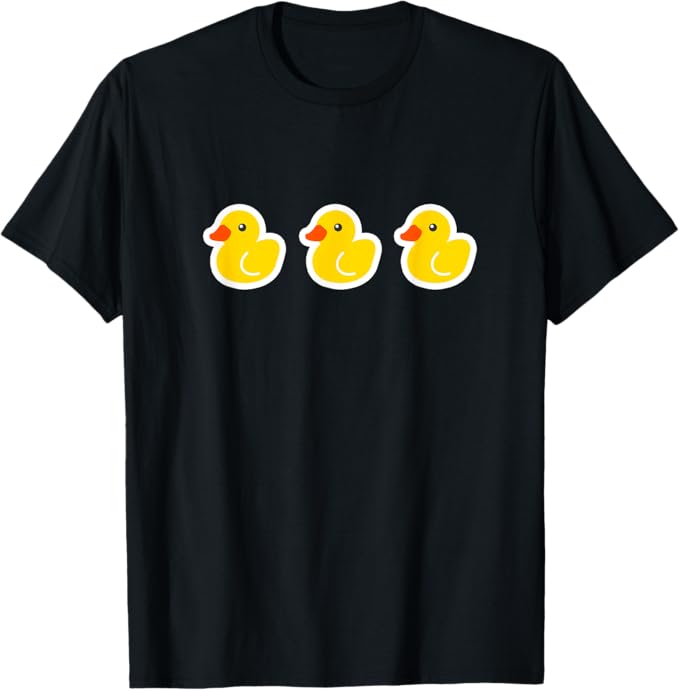 Rakuten - 【楽天スーパーSALE】ゴムアヒル（3 スリー）黄色いアヒル お風呂のおもちゃ ラバーダック【ポップ イラスト】ゆるかわいい キャラクター Tシャツ
