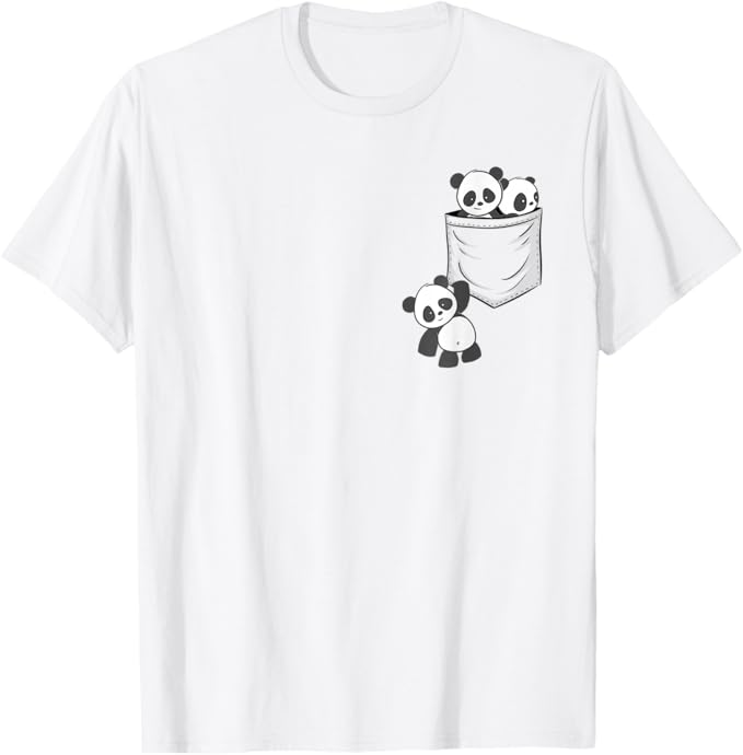 Rakuten - 【楽天スーパーSALE】パンダ愛好家のためのポケットの中のかわいいカワイイベイビーパンダ Tシャツ