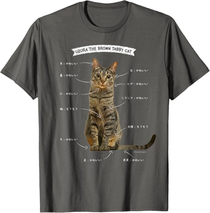 乐天商城 - キジトラねこ、うずら 猫 キジトラ猫 鶉 かわいい CAT Tシャツ