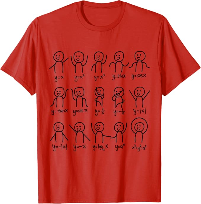 乐天商城 - 代数ダンス 面白い関数 グラフ 図表 数学方程式 Tシャツ「色味差あり」