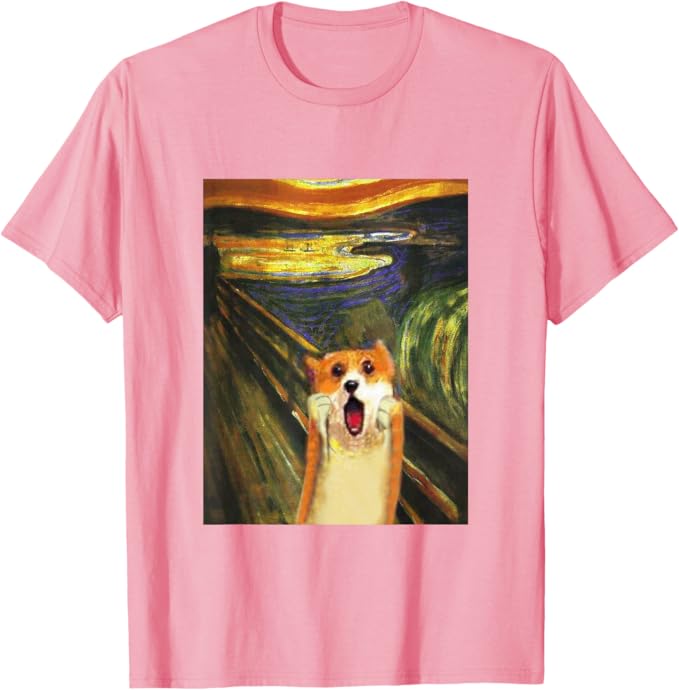Rakuten - 【楽天スーパーSALE】コーギー 犬 ムンクの叫び かわいい メンズ 子供 おもしろ 服 グッズ ネタ プレゼント わんこ Tシャツ