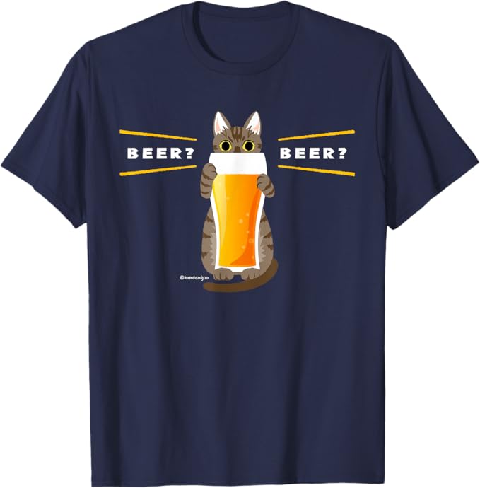 Rakuten - 【楽天スーパーSALE】ビールをすすめるねこ 猫 ビール CAT BEER Tシャツ