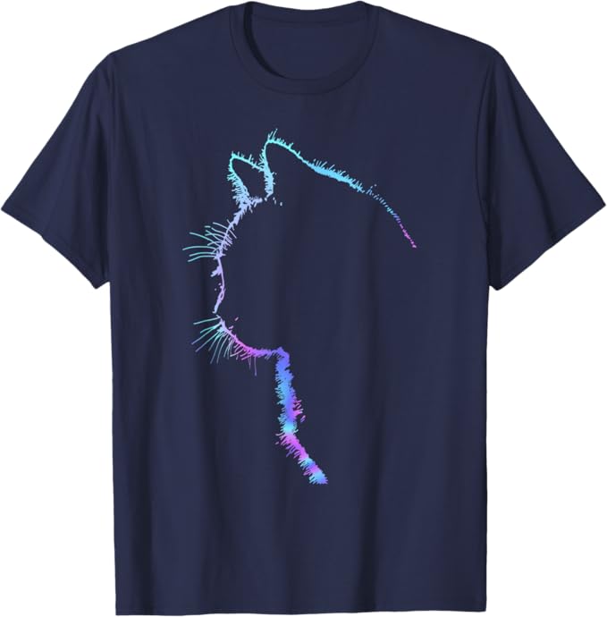 Rakuten - 猫好きのためのデザイン メンズ レディース 半袖 かわいい猫のシルエット Tシャツ