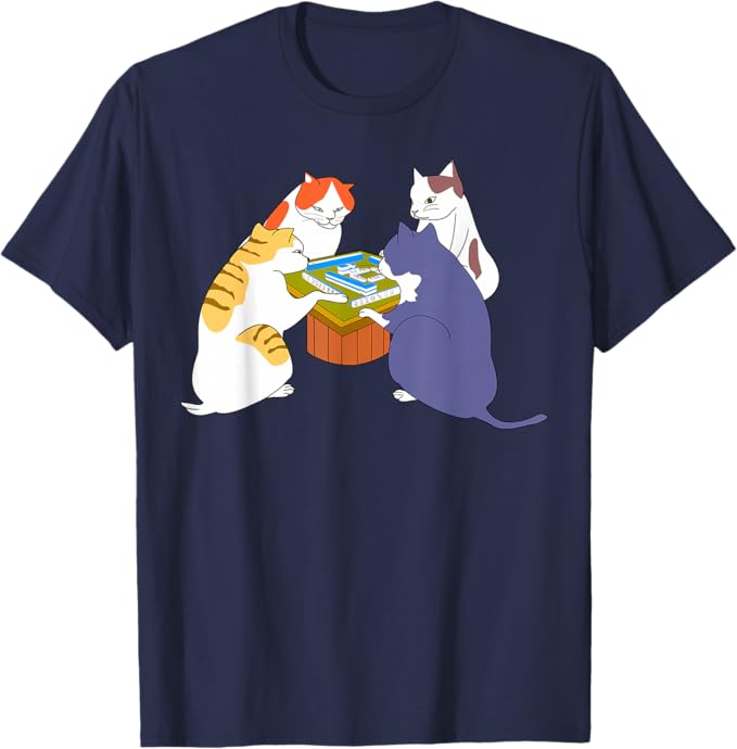 Rakuten - 【楽天スーパーSALE】猫 ネコ 麻雀 文字入り メンズ おもしろ 面白い 服 おもしろグッズ プレゼント ネタ 雀士 Tシャツ