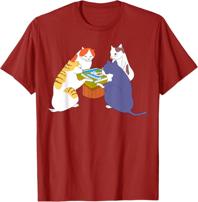 Rakuten - 【楽天スーパーSALE】猫 ネコ 麻雀 文字入り メンズ おもしろ 面白い 服 おもしろグッズ プレゼント ネタ 雀士 Tシャツ