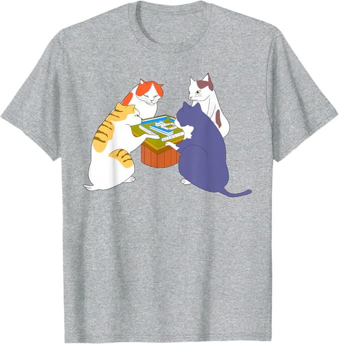 Rakuten - 【楽天スーパーSALE】猫 ネコ 麻雀 文字入り メンズ おもしろ 面白い 服 おもしろグッズ プレゼント ネタ 雀士 Tシャツ