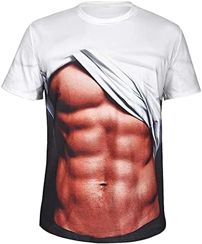 Rakuten - マッチョマン 総柄Tシャツ ユニセックス 半袖 3dプリント 面白いtシャツ カジュアル tシャツ