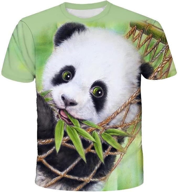 Rakuten - パンダ柄 総柄Tシャツ ユニセックス 半袖 3dプリント 面白いtシャツ カジュアル tシャツ