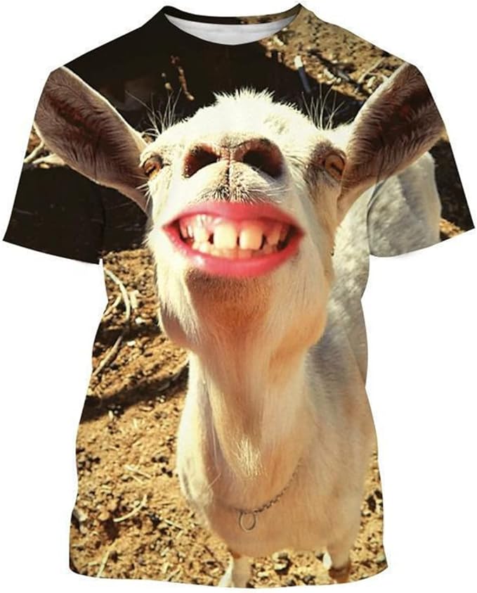 乐天商城 - 羊柄 総柄Tシャツ ユニセックス 半袖 3dプリント 面白いtシャツ カジュアル tシャツ