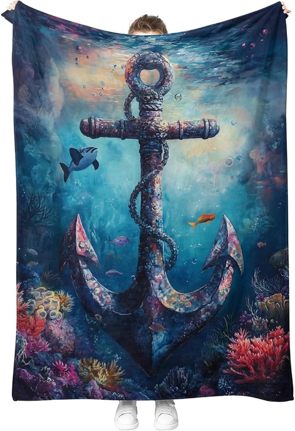 商品情報サイズ・重量75×100cm：約345g100×125cm：約525g125×150cm：約725g150×200cm：約1085g素材ポリエステル100％生地フランネル（毛玉ができにくい）シーズンオールシーズン用途ひざ掛け・お昼寝・冷房対策・防寒洗濯洗濯機洗い可生産国日本海中アンカー かわいい おもしろ お祝い プレゼント 友達 母の日 父の日 夫婦 カップル ブランケット 毛布 ギフト ひざ掛け 贈り物 ふわふわ キャンプ 昼寝 ソファ あったか 洗える 冷房対策 柔らか 75×100cm　100×125cm　125×150cm　150×200cm ブランケット 毛布 ギフト ひざ掛け 父 母 祖母 祖父 安心 ぬくもり 大切な人への贈り物 5