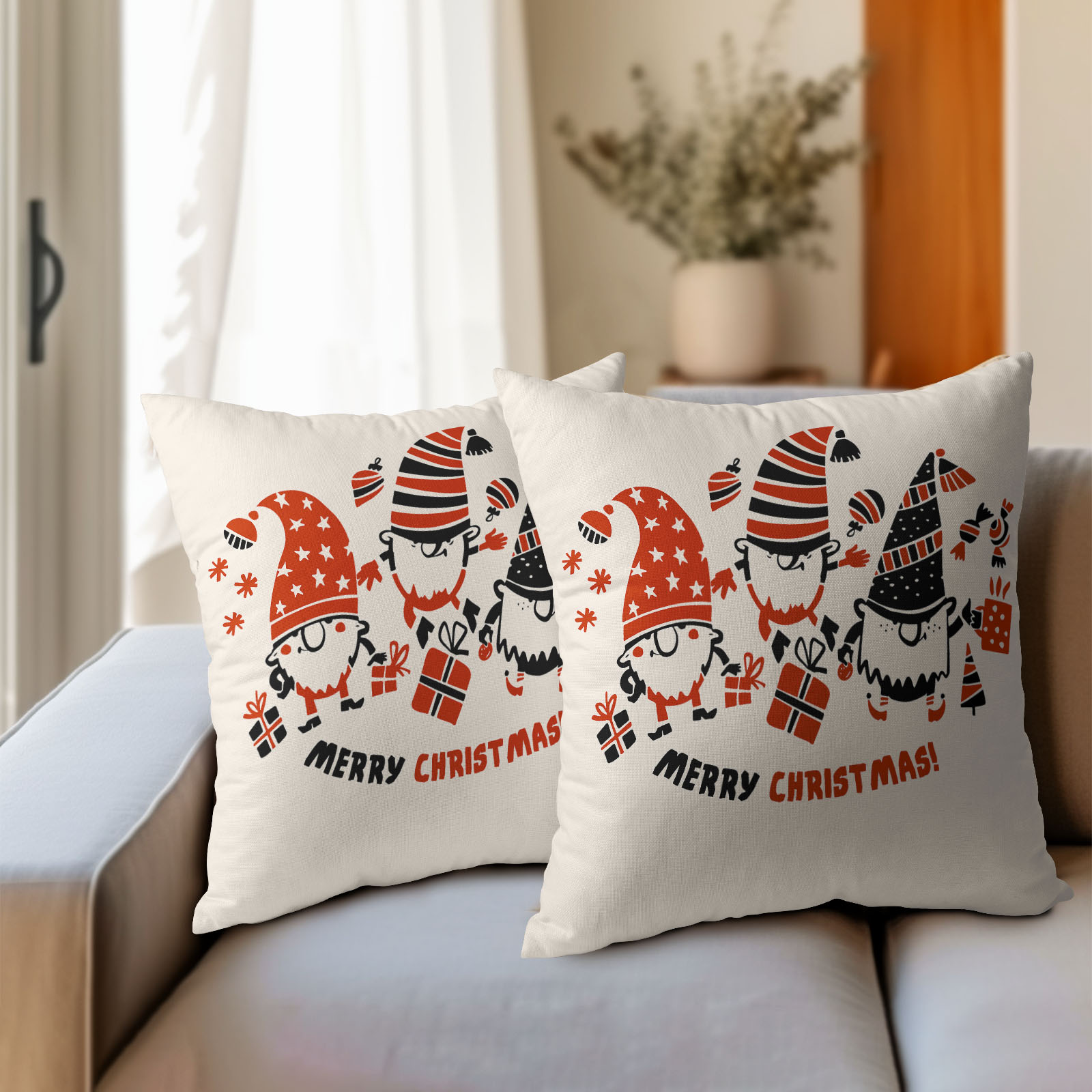 PAKAZA クッションカバー 30x30cm 40×40cm 45×45cm 50x50cm 55×55cm 60x60cmクリスマス おしゃれ Xmas ギフト 誕生日 北欧 動物 2枚セット