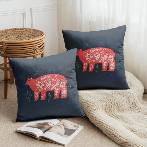 【楽天スーパーSALE】PAKAZA クッションカバー 30×30cm 40×40cm 45×45cm 50×50cm 55×55cm 60×60cm 赤いクマのイラスト 花模様クマ 深いネイビー ナチュラル ボヘミアン カントリー風 動物柄 アート 色鮮やかで個性的なデザイン 2枚セット 【楽天スーパーSALE】PAKAZA クッションカバー 30×30cm 40×40cm 45×45cm 50×50cm 55×55cm 60×60cm 赤いクマのイラスト 花模様クマ 深いネイビー ナチュラル ボヘミアン カントリー風 動物柄 アート 色鮮やかで個性的なデザイン 2枚セット
