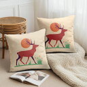 【楽天スーパーSALE】PAKAZA クッションカバー 30×30cm 40×40cm 45×45cm 50×50cm 55×55cm 60×60cm 優雅な鹿...