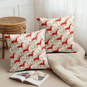 【楽天スーパーSALE】クッションカバー 2枚セット 30×30cm 40×40cm 45×45cm 50×50cm 55×55cm 60×60cm 赤い馬 躍...