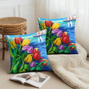 【楽天スーパーSALE】クッションカバー 2枚セット 30×30cm 40×40cm 45×45cm 50×50cm 55×55cm 60×60cm チューリッ...