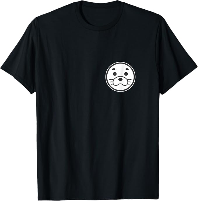 アザラシ・ワンポイント 丸顔 胸アザラシ 水族館・動物園 ゆるくて かわいい Tシャツ 男女兼用 Tシャツ メンズ 半袖 半袖Tシャツ 春服 夏 （背面印刷可・備考必須） 5