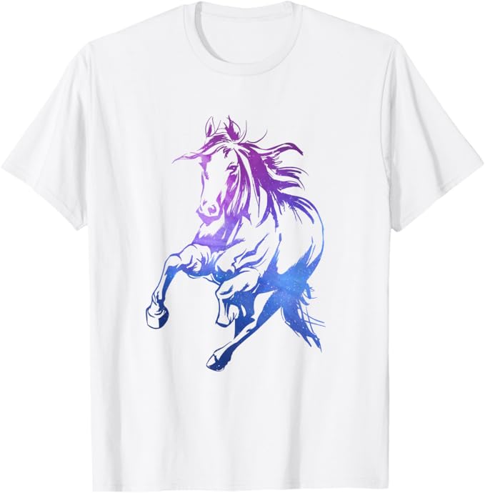 Rakuten - カラフルな馬 乗馬 馬のシルエット ギフト Tシャツ
