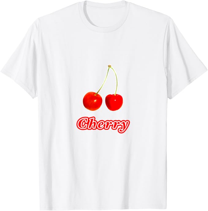 チェリー - Cherry さくらんぼ 果物 リアル レトロ 面白い Tシャツ