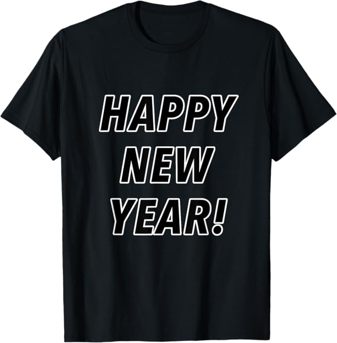 Rakuten - ハッピーニューイヤー HAPPY NEW YEAR！【新年 プリント】パーティー 文字 イベント デザイン Tシャツ