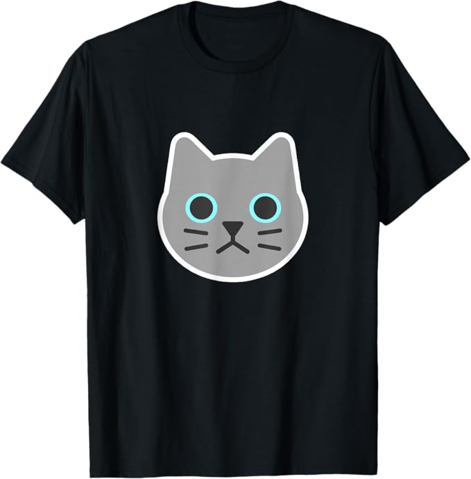 乐天商城 - ロシアンブルー《ふぇいす》ねこ 猫 シンプル 顔 ゆるくて かわいい 動物 イラスト Tシャツ