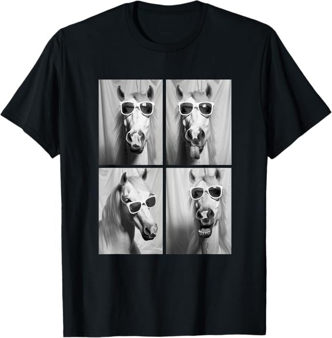 乐天商城 - 【楽天スーパーSALE】サングラスをかけたかわいい馬 ファッション 馬 動物 Tシャツ