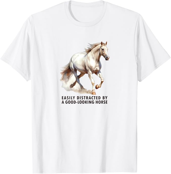 Rakuten - 【楽天スーパーSALE】馬の水彩画、乗馬、優雅な高速ランニング馬 Tシャツ