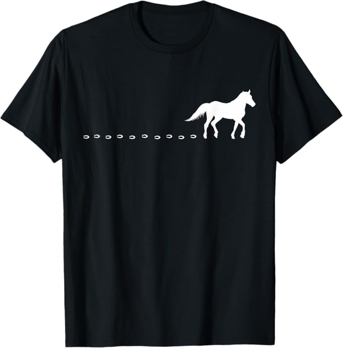 乐天商城 - 馬の線路、馬蹄、乗馬。 Tシャツ