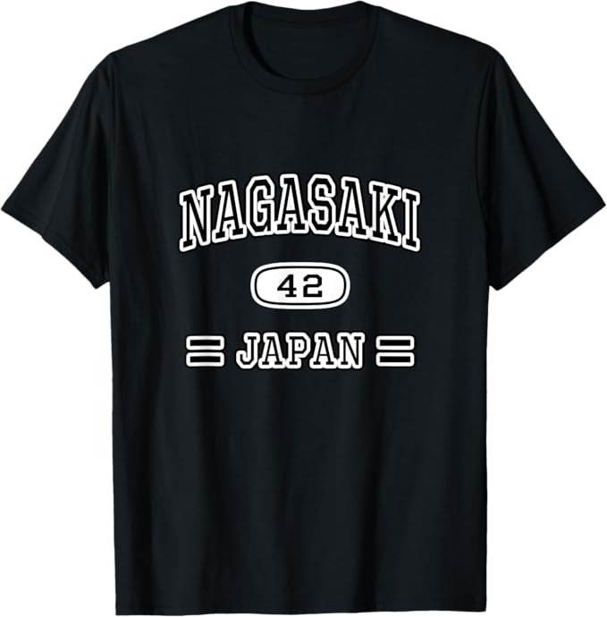 長崎 NAGASAKI【チームユニフォーム カレッジ風】JIMO-T ジモティ プレゼント お土産 面白い かっこいい Tシャツ