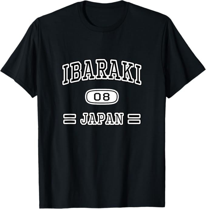 茨城 IBARAKI【チームユニフォーム カレッジ風】JIMO-T ジモティ プレゼント お土産 面白い かっこいい Tシャツ