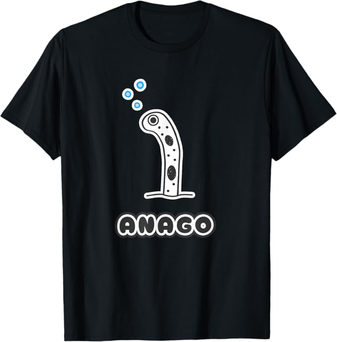 乐天商城 - ちんあなご《ANAGO》水族館 ゆるくて かわいい 動物 Tシャツ