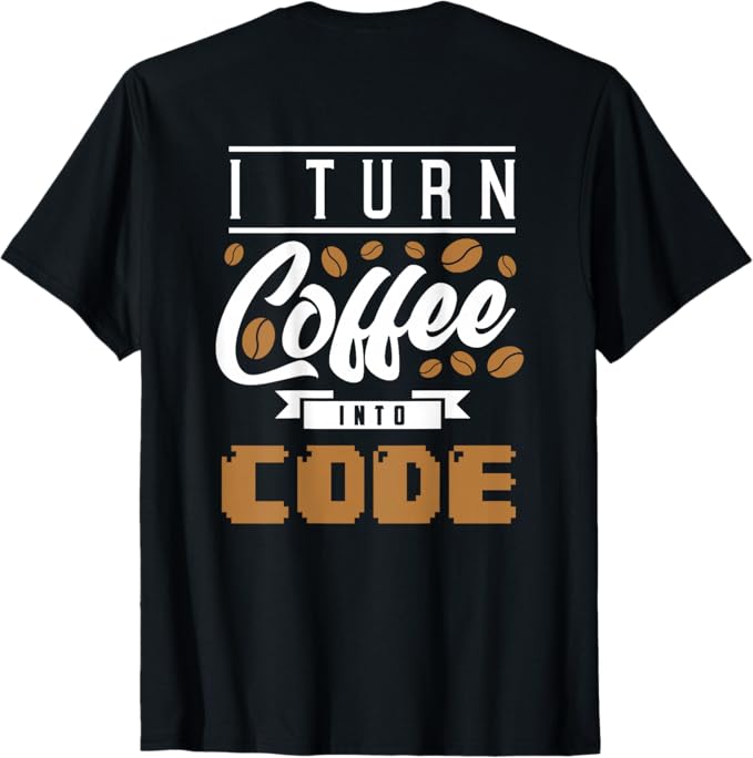乐天商城 - 【バックプリント・背中側】コーヒーをコードに変える Tシャツ