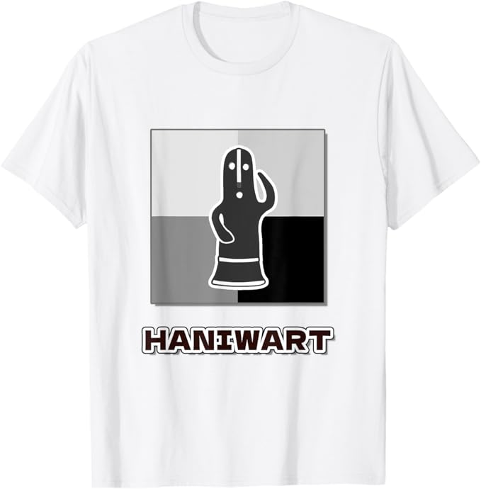 ハニワ 埴輪《ハニアート HANIWART》モノトーン 白黒 現代アート風【踊る埴輪 男】歴史土器 かわいい 面白い Tシャツ